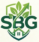 Modern abstract logo design for SBG featuring a green growth arrow, organic leaves, and a house icon enclosed in a protective shield to represent Small Business Growth.